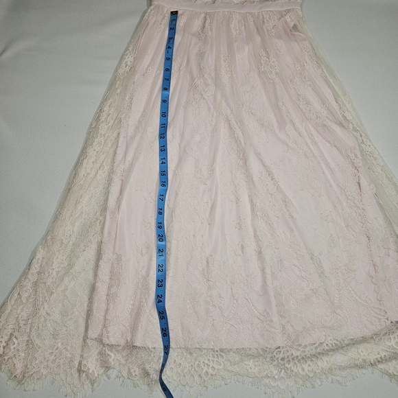 Parker Tesoro Dress LIght Pink Lace Midi Size 4 - Picture 4 of 7